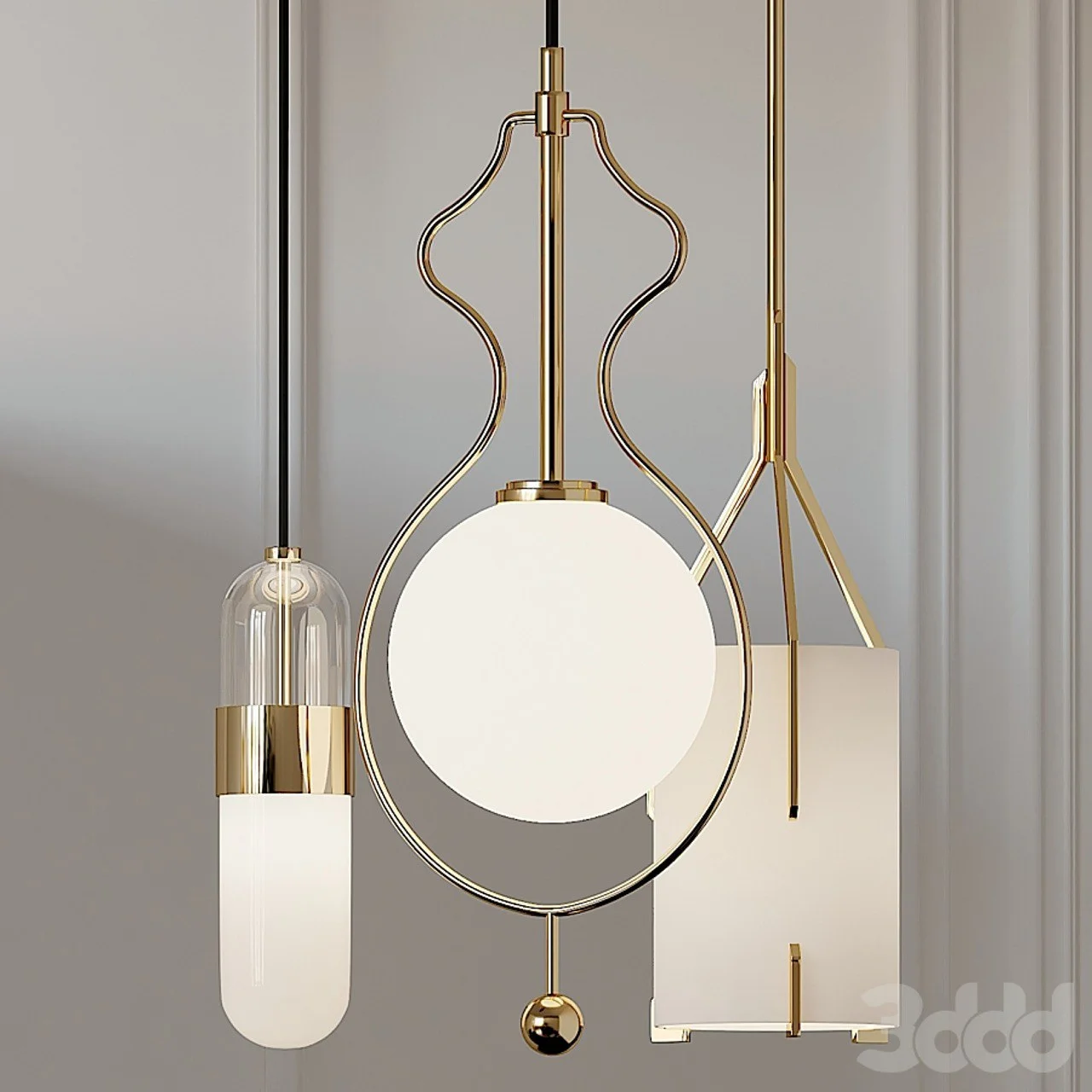 Quantum Wide Gold, Mitzi Emilia and Mitzi Abigail Pendant Lights